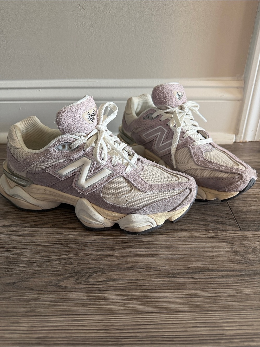 Asos exclusive New Balance Women's Lavender and Cream Chunky Running Sneakers